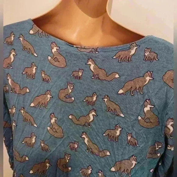 Blue Platypus Women's Blue Bamboo Fox Dress Size Small - Picture 4 of 7